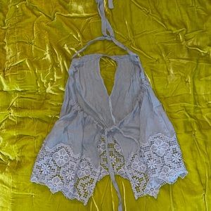 Free People lilac pastel halter top low back XS